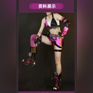 Game LOL Jinx Cosplay Costume The Battle Of The Two Cities （with wig and boots)